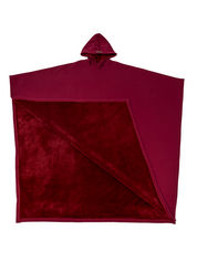 Luxe fleece poncho met capuchon
