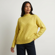 Luxe gebreide coltrui met geometrisch patroon voor dames