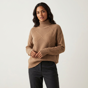 Luxe gebreide coltrui met geometrisch patroon voor dames