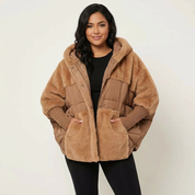 Luxe gewatteerde dames jas met teddy details – Zafira