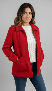 Luxe korte damesjas met zakken