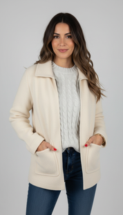 Luxe korte damesjas met zakken