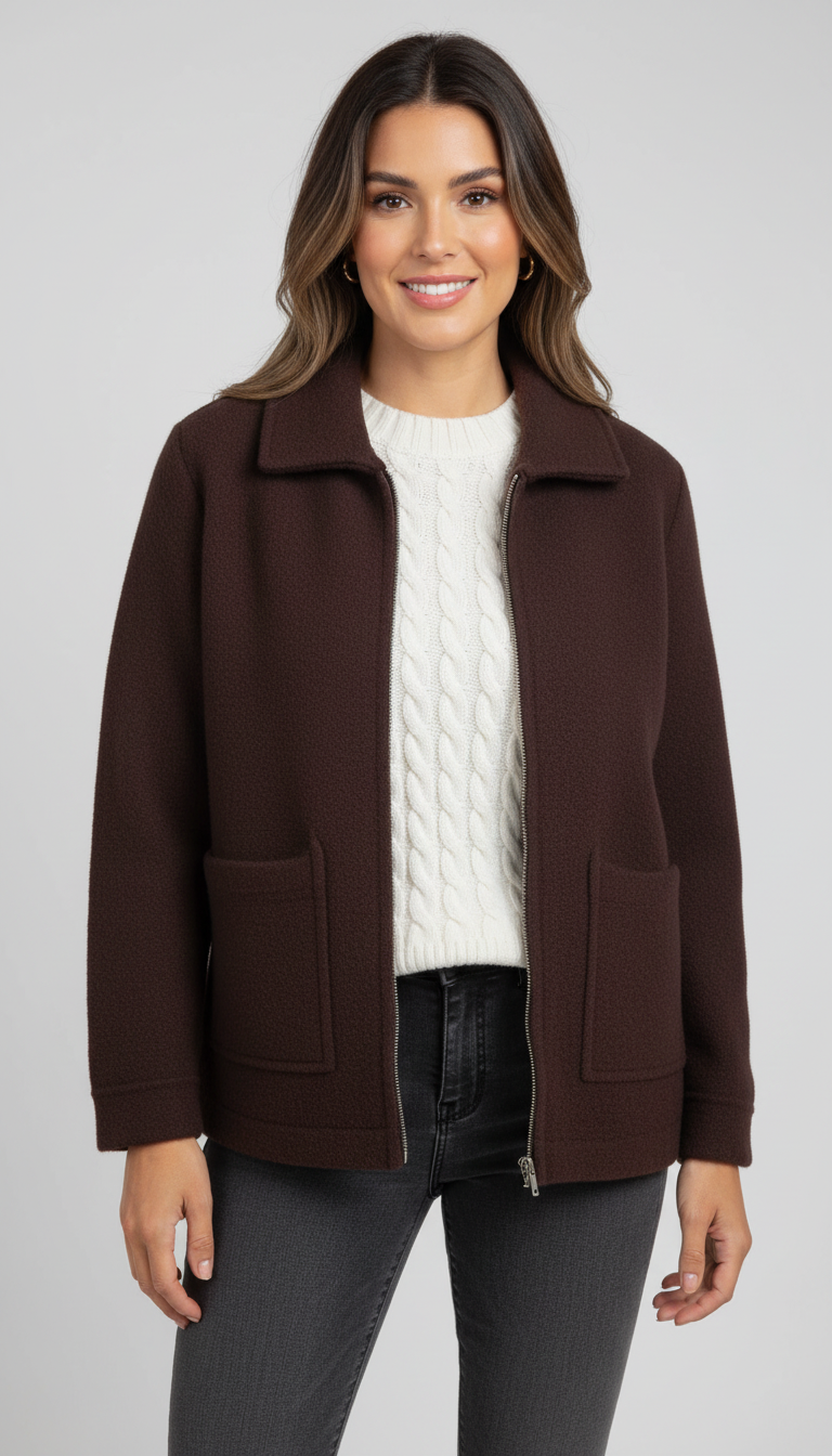 Luxe korte damesjas met zakken