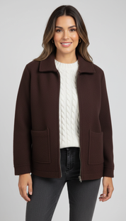 Luxe korte damesjas met zakken