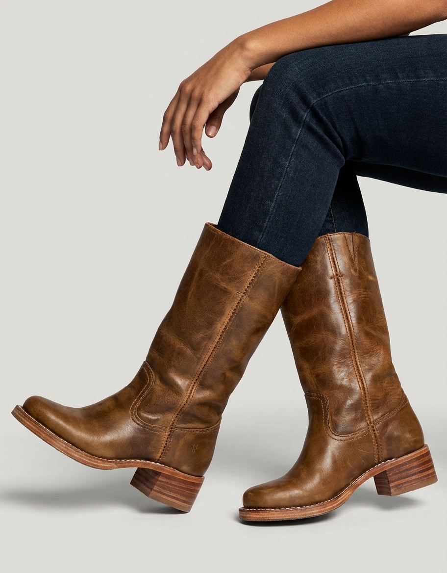 Luxe leren dameslaarzen met tijdloze western uitstraling