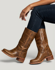 Luxe leren dameslaarzen met tijdloze western uitstraling