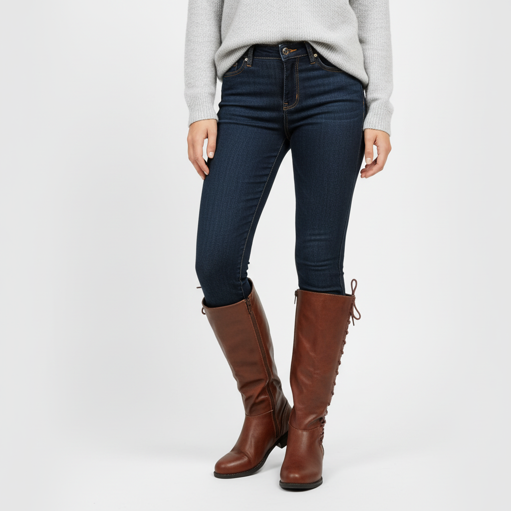 Luxe leren hoge dameslaarzen