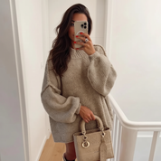 Luxe oversized gebreide trui met ballonmouwen