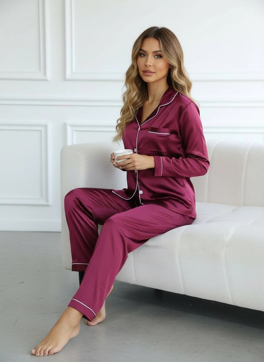 Luxe satijnen dames pyjama set - Amélie