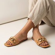 Luxe slippers met gouden schakelketting – Jacky