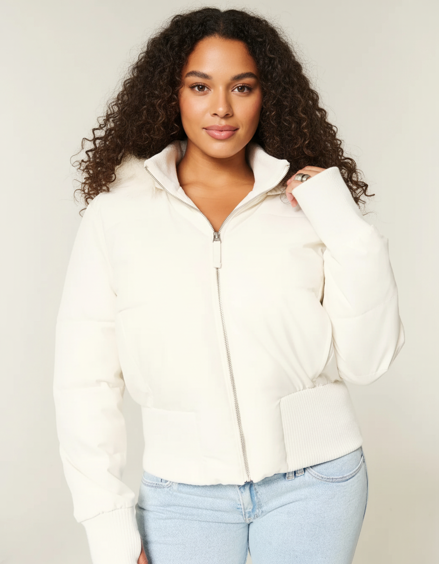 Luxe warme dames winterjas met imitatiebont kraag