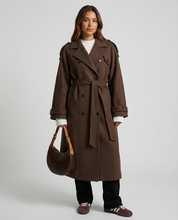 Luxe wollen trenchcoat met ceintuur voor dames