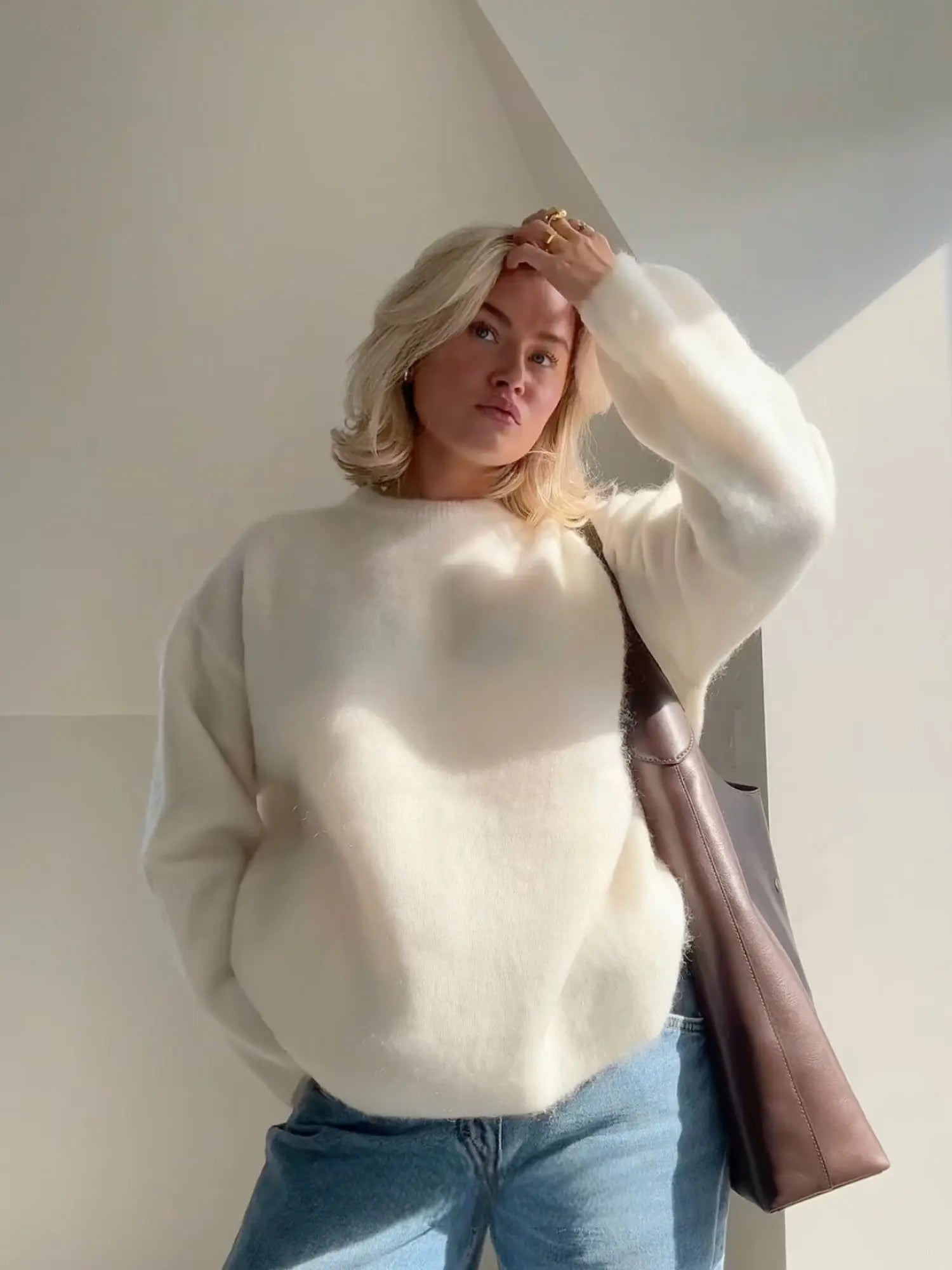 Luxueuze mohair trui met verfijnde uitstraling