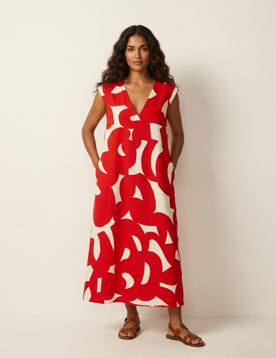 Maxi dress with abstract print - Isla
