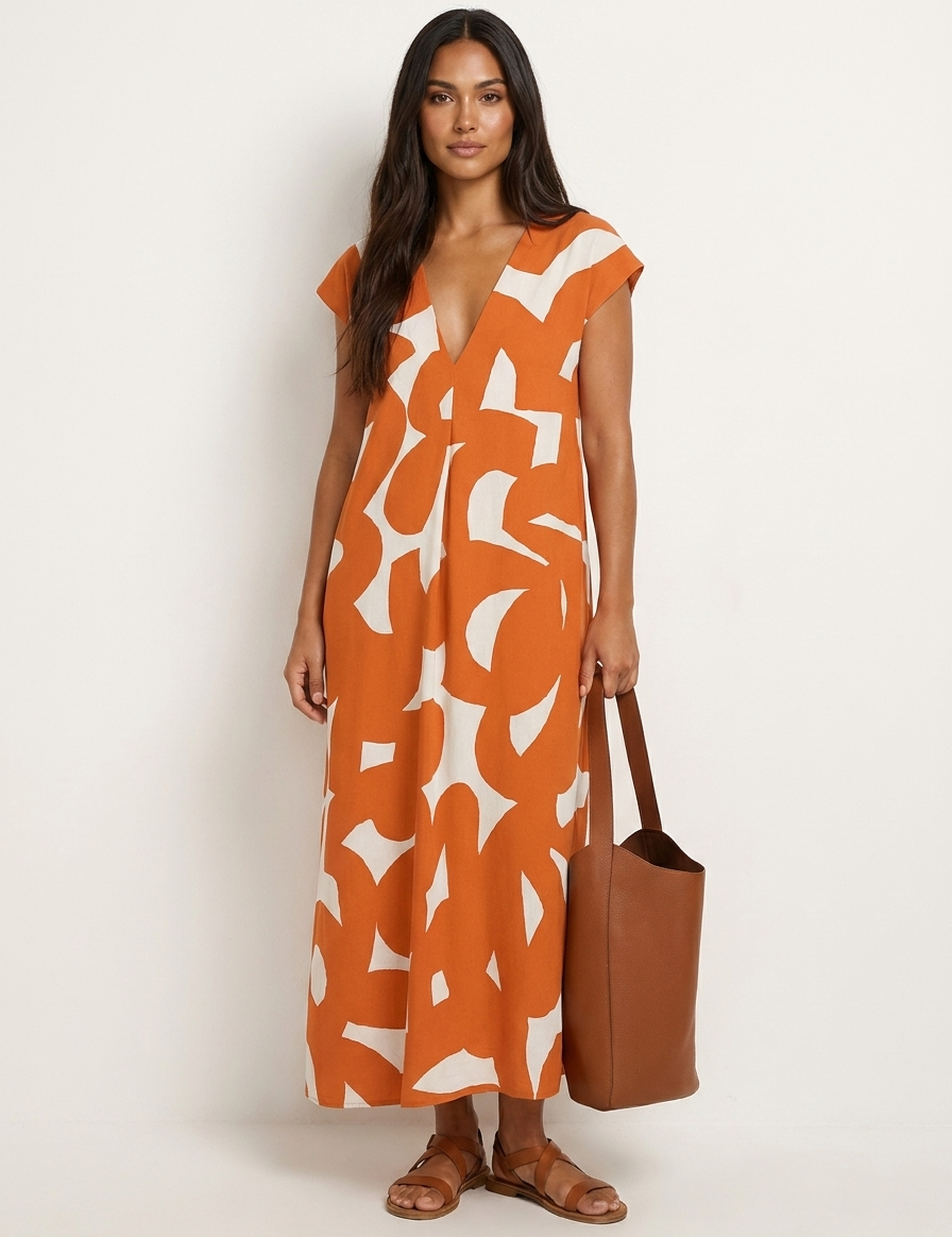 Maxi dress with abstract print - Isla
