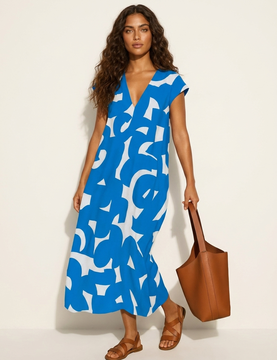 Maxi dress with abstract print - Isla