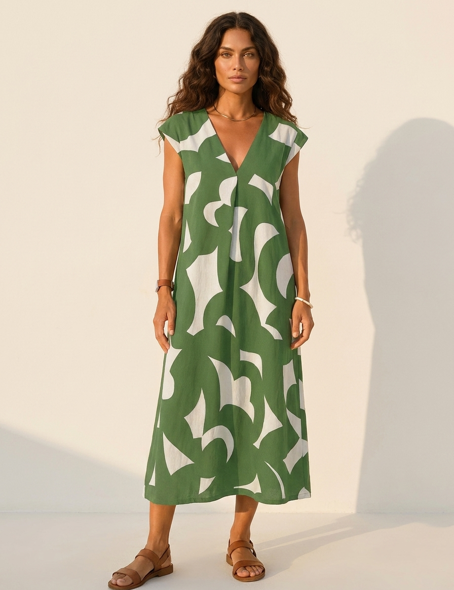 Maxi dress with abstract print - Isla