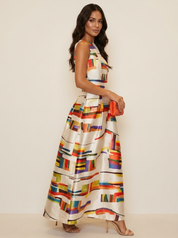 Maxi Jurk met Kleurrijke Geometrische Print – Noelle