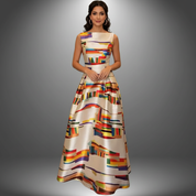 Maxi Jurk met Kleurrijke Geometrische Print – Noelle
