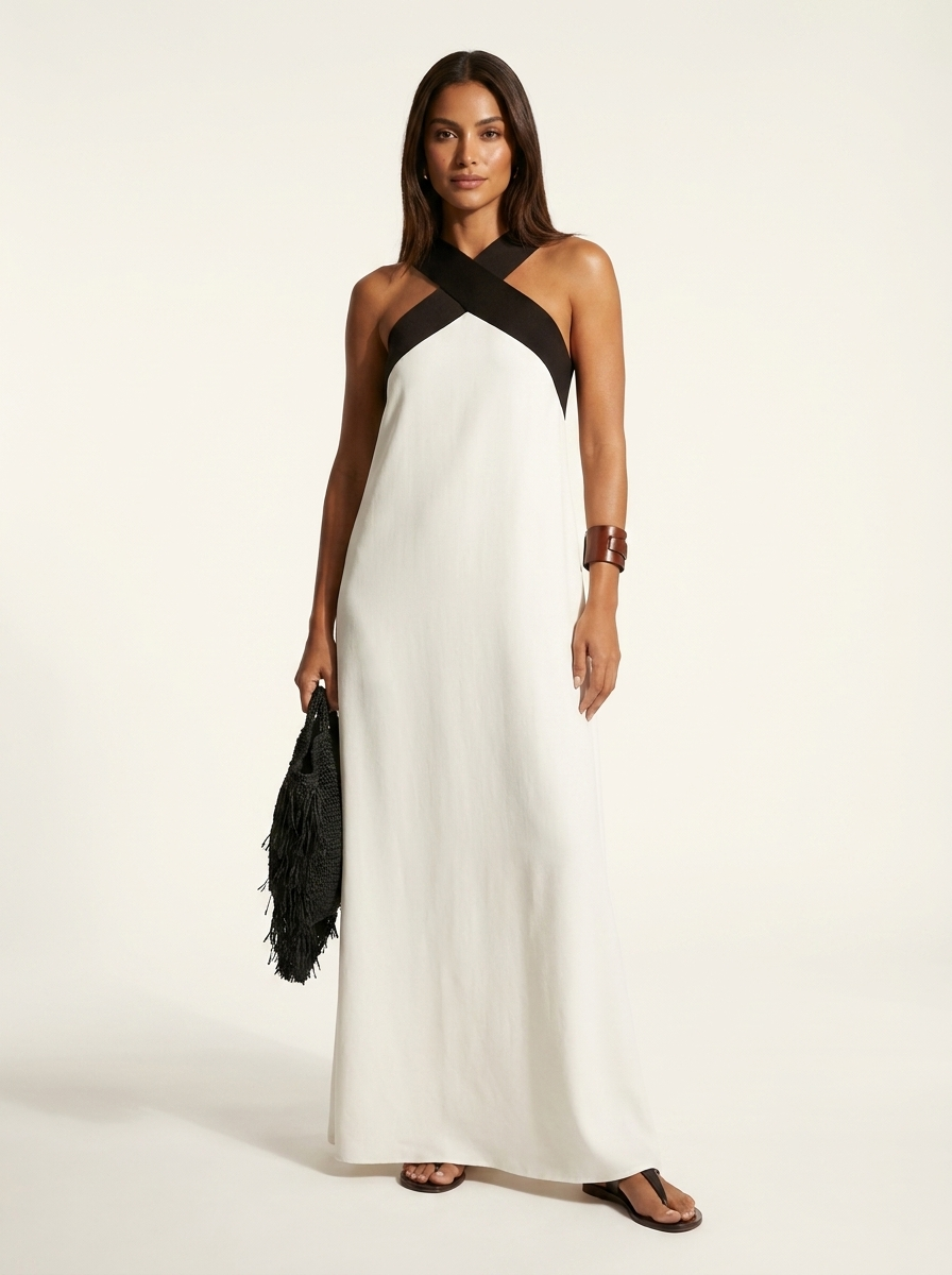 Maxi Jurk met Kruishals - Sophia