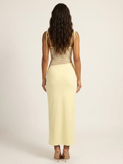 Maxi jurk met kanten corsage - Sina