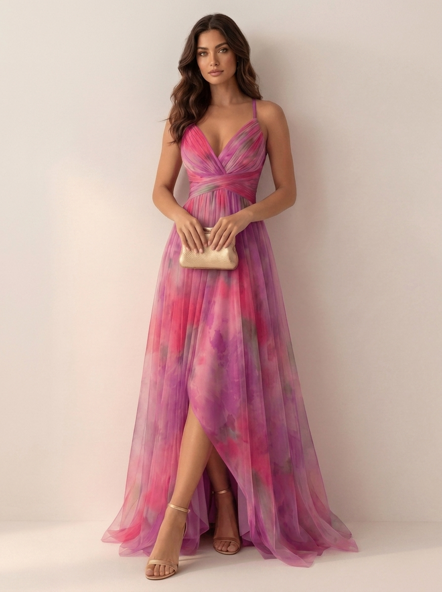 Maxi jurk met watercolor print - Isabella
