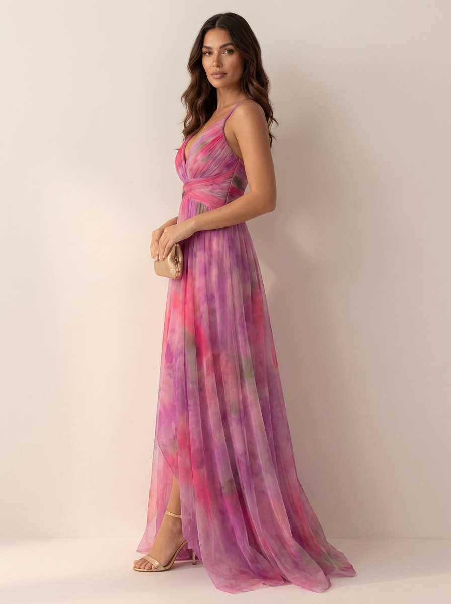 Maxi jurk met watercolor print - Isabella