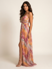 Maxi jurk met watercolor print - Isabella