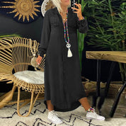 Maxi overhemdjurk met denimlook - Nova
