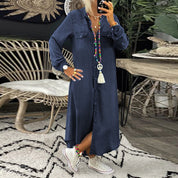 Maxi overhemdjurk met denimlook - Nova