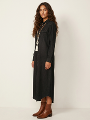 Maxi overhemdjurk met denimlook - Nova