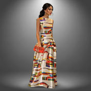 Maxi jurk met kleurrijke geometrische print