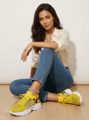 Mesh sneakers met luipaarddetails - Zoë
