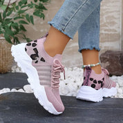 Mesh sneakers met luipaarddetails - Zoë