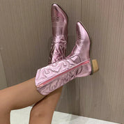Metallic western dames laarzen – Valentina