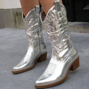 Metallic western dames laarzen – Valentina
