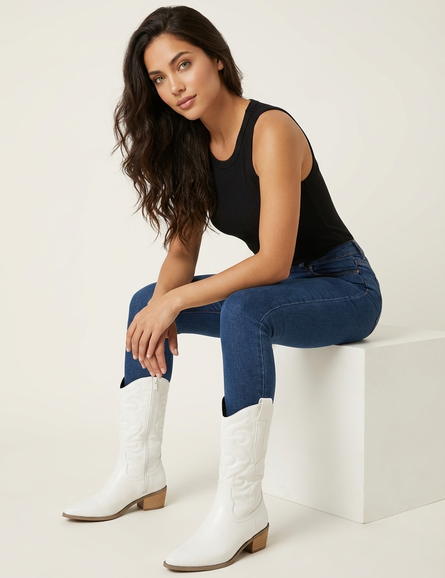 Metallic women's western boots – Valentina