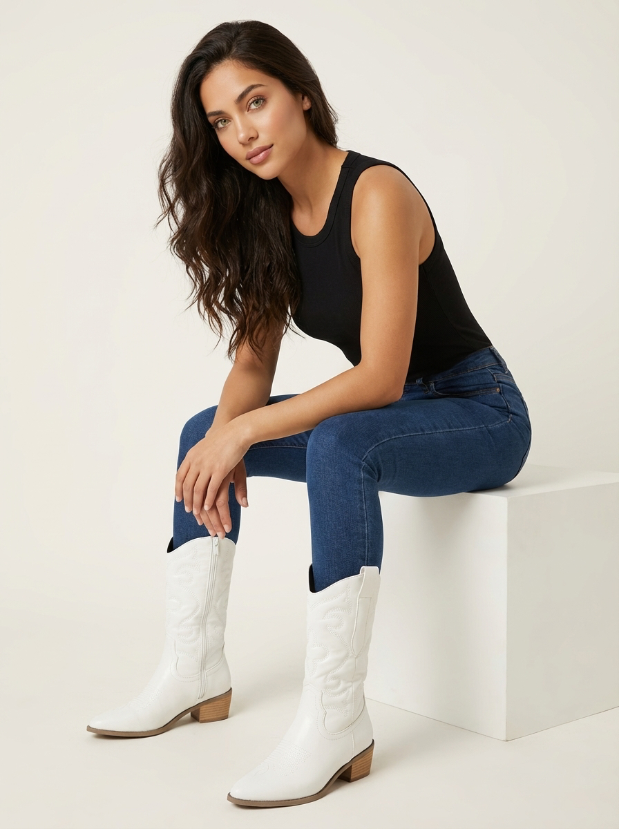 Metallic western dames laarzen – Valentina