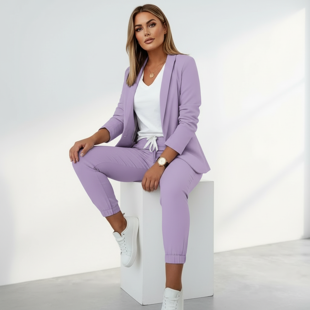 Comfortabele elegante damesblazer set