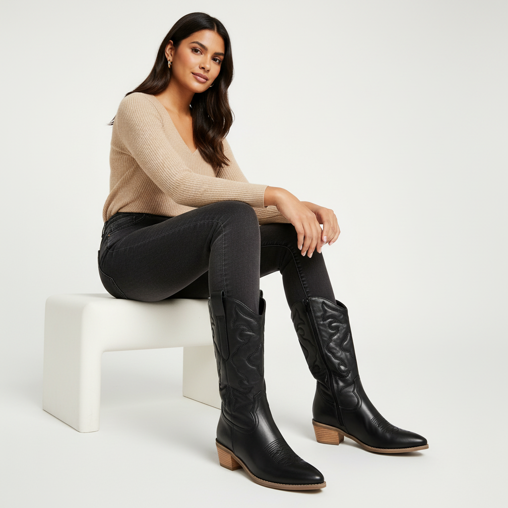 Metallic women's western boots – Valentina