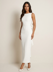 Midi jurk met open rug en strik - Celeste