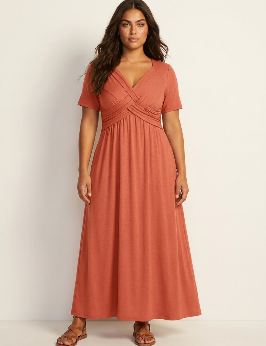 Midi dress with a wrap neckline and pockets - Selby
