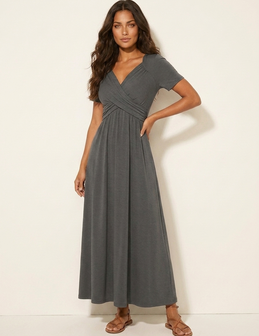 Midi dress with a wrap neckline and pockets - Selby
