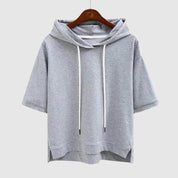 Minimalistische hoodie top met korte mouwen - Elin