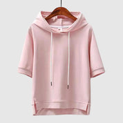 Minimalistische hoodie top met korte mouwen - Elin