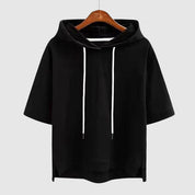 Minimalistische hoodie top met korte mouwen - Elin