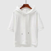 Minimalistische hoodie top met korte mouwen - Elin