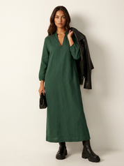 Minimalistische maxi jurk met lange mouwen - Noëlle