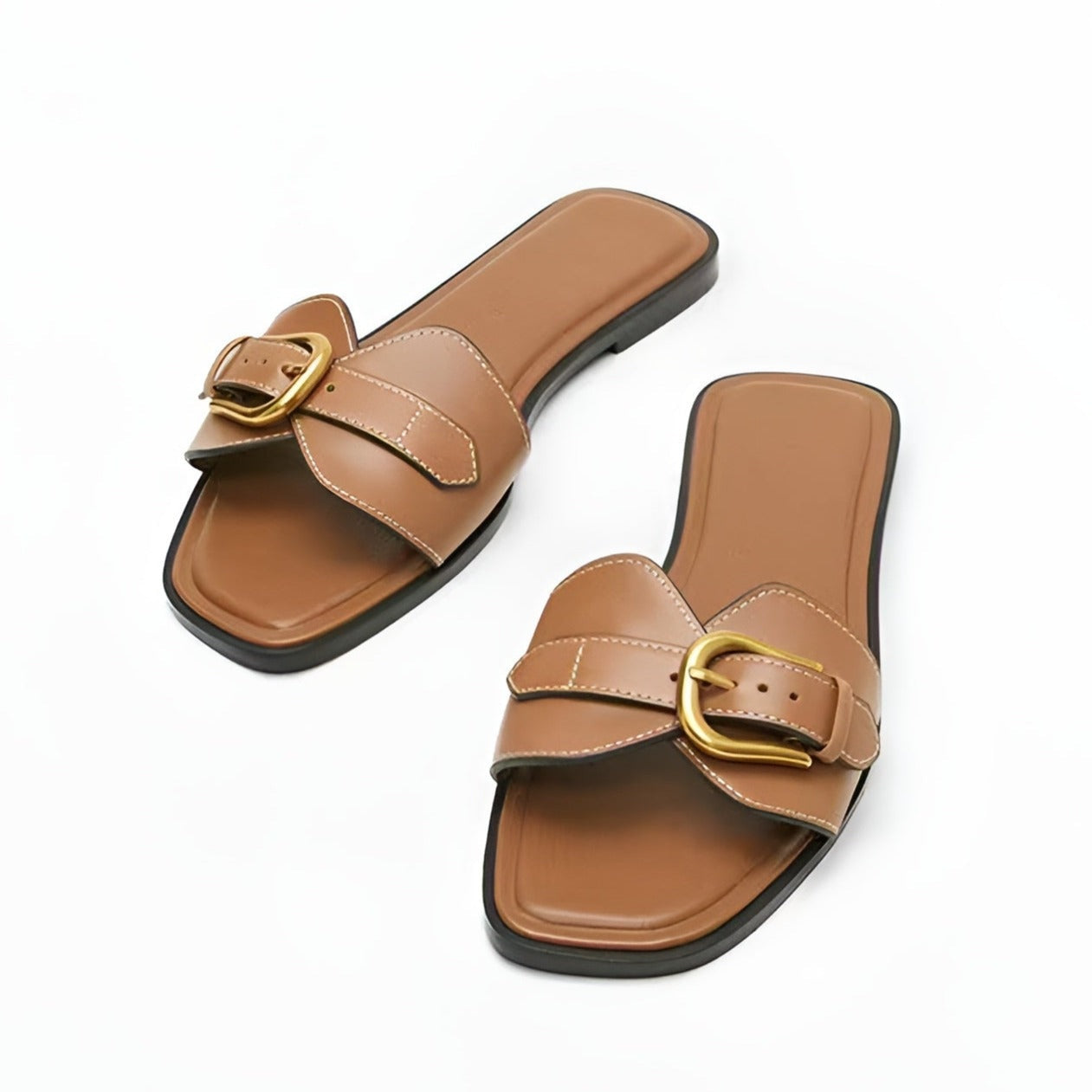 Minimalistische dames sandalen met gespdetail – Solène