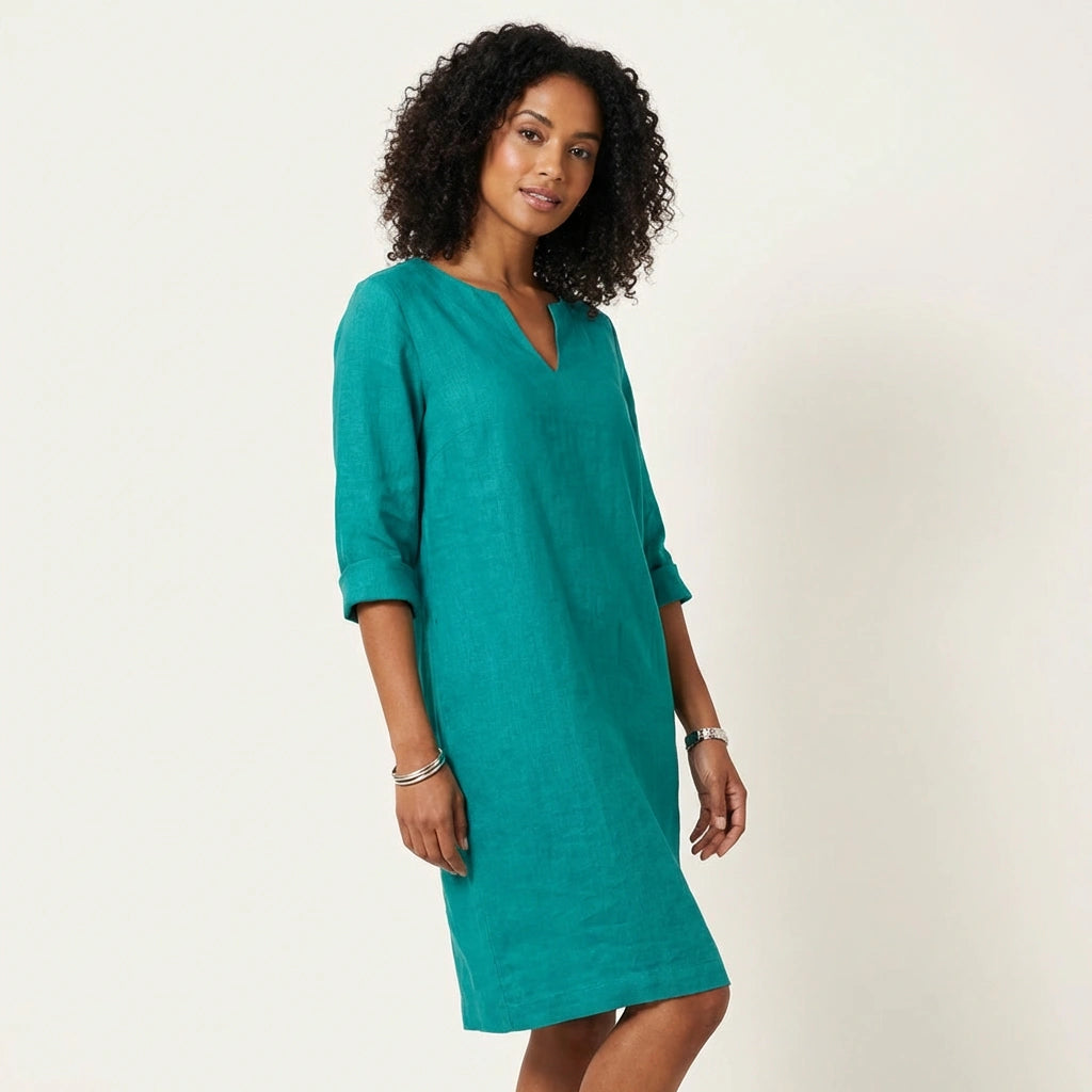 Minimalistische linnen look jurk – Camille